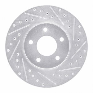 Buick Rendezvous Brake Rotor (1) - Front Right - R1 Concepts - Drilled & Slotted - Silver - `01-`07